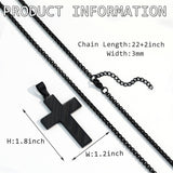 Stainless Steel Inspirational Bible Verse American Flag Pendant Necklace for Men
