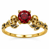 Sterling Silver 10K 14K 18K Gold Personalized Gothic Skull Ring Exquisite Spooky Jewelry for Halloween Lovers