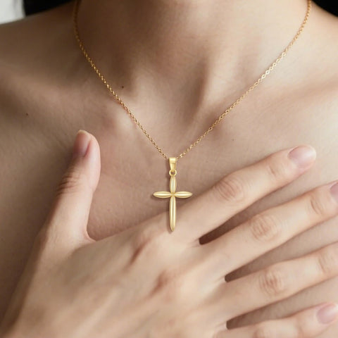 14K Gold Plated Cross Infinity  Pendant Necklace  for Women