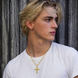 14K Gold Plated Cross Pendant Necklace Christian Jewelry Gifts