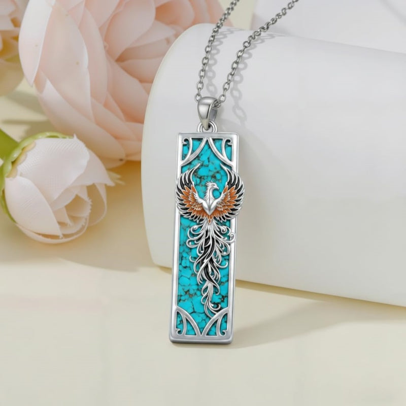 Sterling Silver Abalone Shell Bar Cardinal Bee Butterfly Hummingbird Dragonfly Phoenix Pendant Necklace for Women