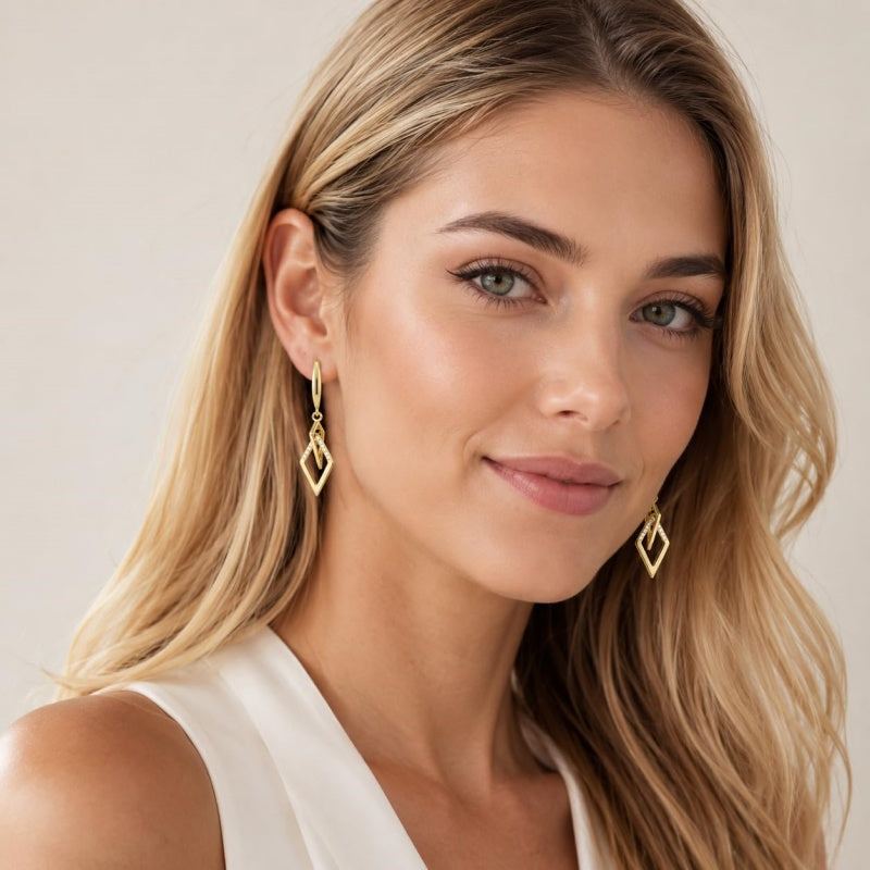 14K Gold Plated Dangle Drop Earrings for Women