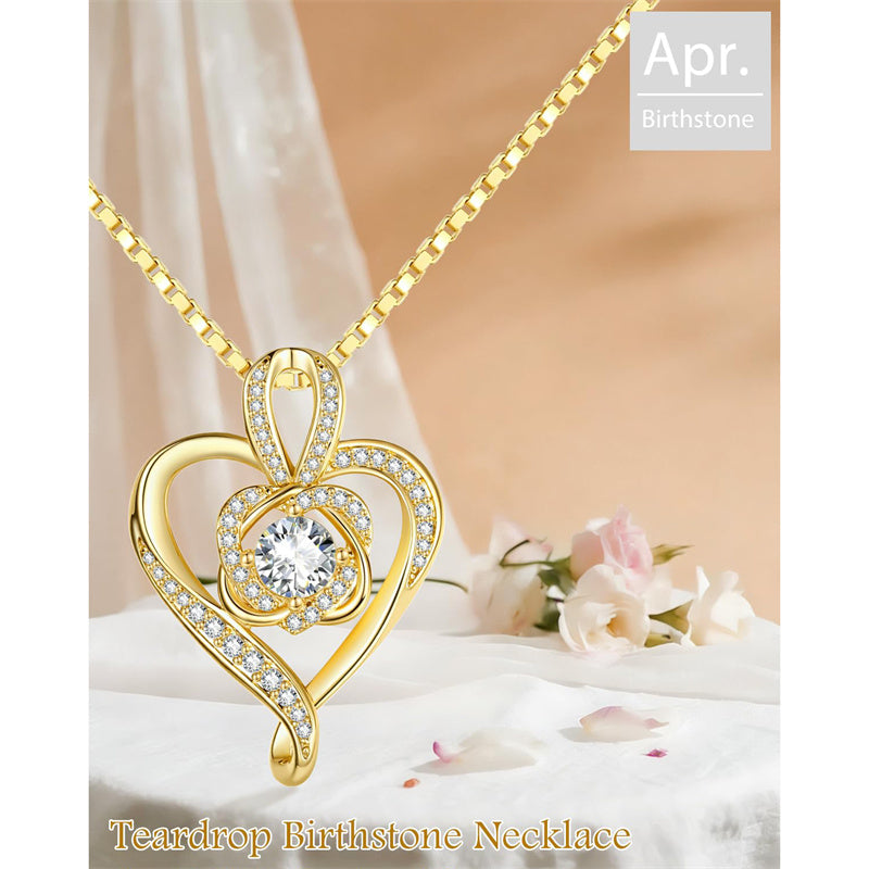 Sterling Silver Round Birthstone Necklace for Women