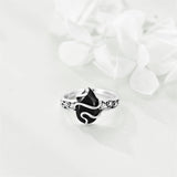Sterling Silver Vintage Cat Butterfly Dragonfly Hummingbird Snake Ring for Women