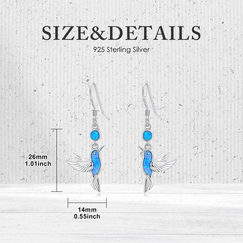 Sterling Silver Turquoise Owl Dragonfly Butterfly Hummingbird Dangle Earrings