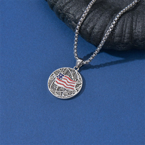 Sterling Silver American Flag Football Basketball Soccer Volleyball Tennis Baseball Pendant Necklace