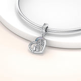 Sterling Silver Cubic Zirconia Cat Dog Charm Beads for Bracelets Engraved with Forever My Playmate