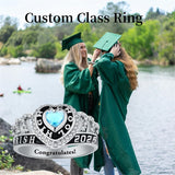 Sterling Silver Personalized Engraved Birthstone Class Ring Gift for Graduate