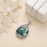 14K Gold Plated Teardrop Tree of Life Necklace for Women