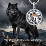 Sterling Silver Tiger Eye Eagle Lion Pendant Necklace for Men