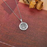 Sterling Silver Amulet Medal  St Sebastian Saint Christopher Viking Deer Pendant Necklace