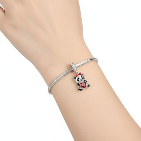 Sterling Silver Lion Red Panda Fox Bear Capybara Charm Beads Christmas Birthday Gift