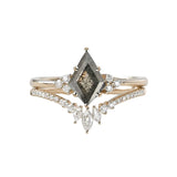 Sterling Silver 10K 14K 18K Gold Kite Cut Gemstone Wedding Ring Set