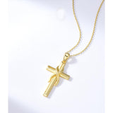 14K Gold Plated Cross Pendant Necklace for Women
