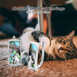 Sterling Silver Abalone Shell Mountain Cat Dog Fox Dragonfly Hummingbird Earring