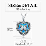 Sterling Silver Personalized Photo Engraved Abalone Shell Butterfly Dragonfly Urn Necklace for Ashes