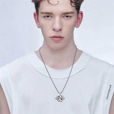 Sterling Silver Bear Claw Basketball Baseball Football Sports Pendant Necklace for Men