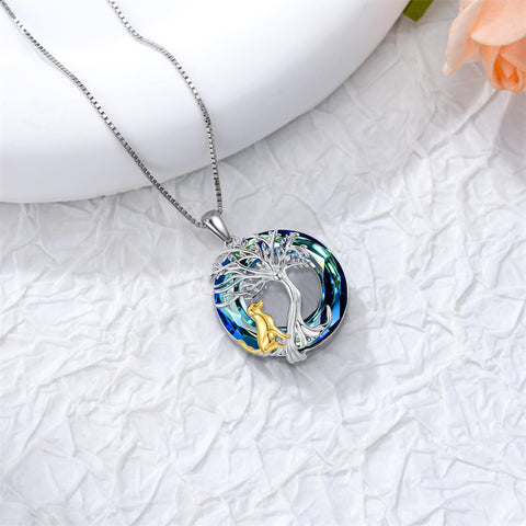 Sterling Silver Crystal Tree of Life Cardinal  Cat Hummingbird Dog Dragonfly Eagle Pendant Necklace