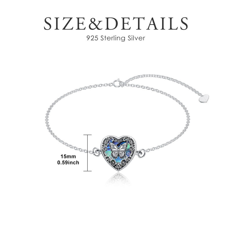 Sterling Silver Heart Urn Bracelet for Ashes Memorial Keepsake Jewelry Gifts for Women
