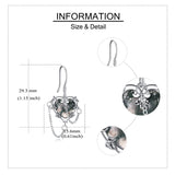 Witches Heart Moss AgaeEarrings 925 Sterling Silver Goth Black Rose Jewelry for Women