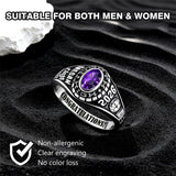 Sterling Silver Personalized Pattern Engraved Class Ring Graduation Ring