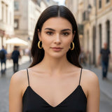 14K Gold Plated  Lightweight Hoop Earring for Women