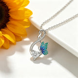 Sterling Silver 12 Month Birthstone Infinity Heart Animal Pendant Necklace Christmas Birthday Jewelry Gift