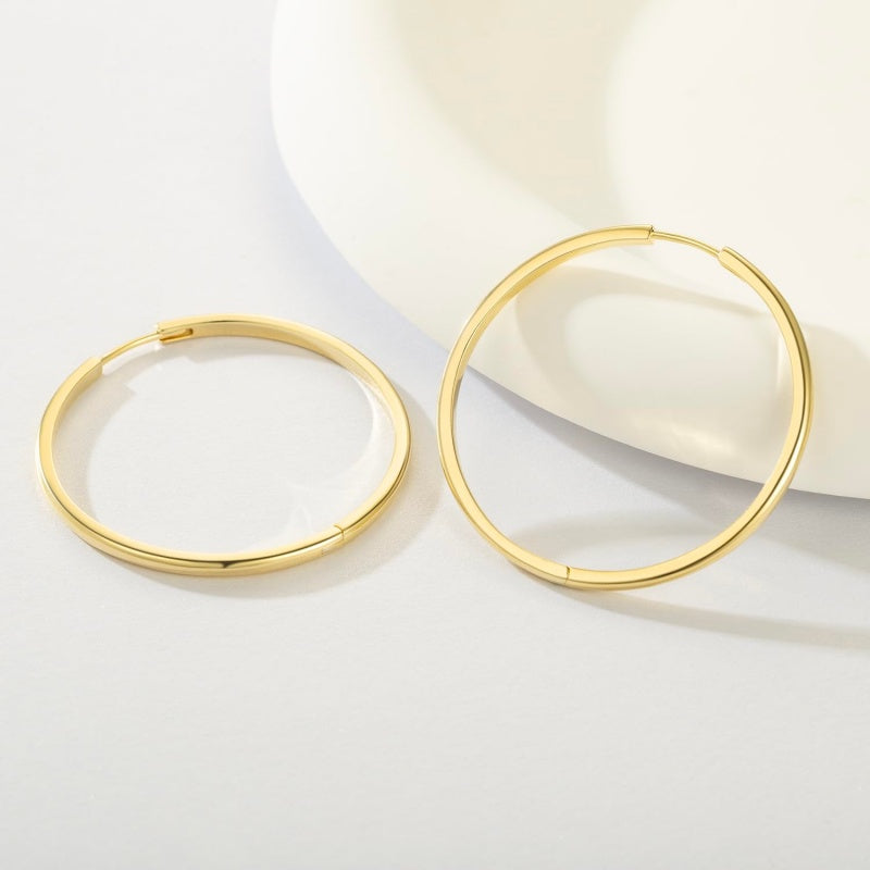 14K Gold Plated  Hoop Earrings for Women