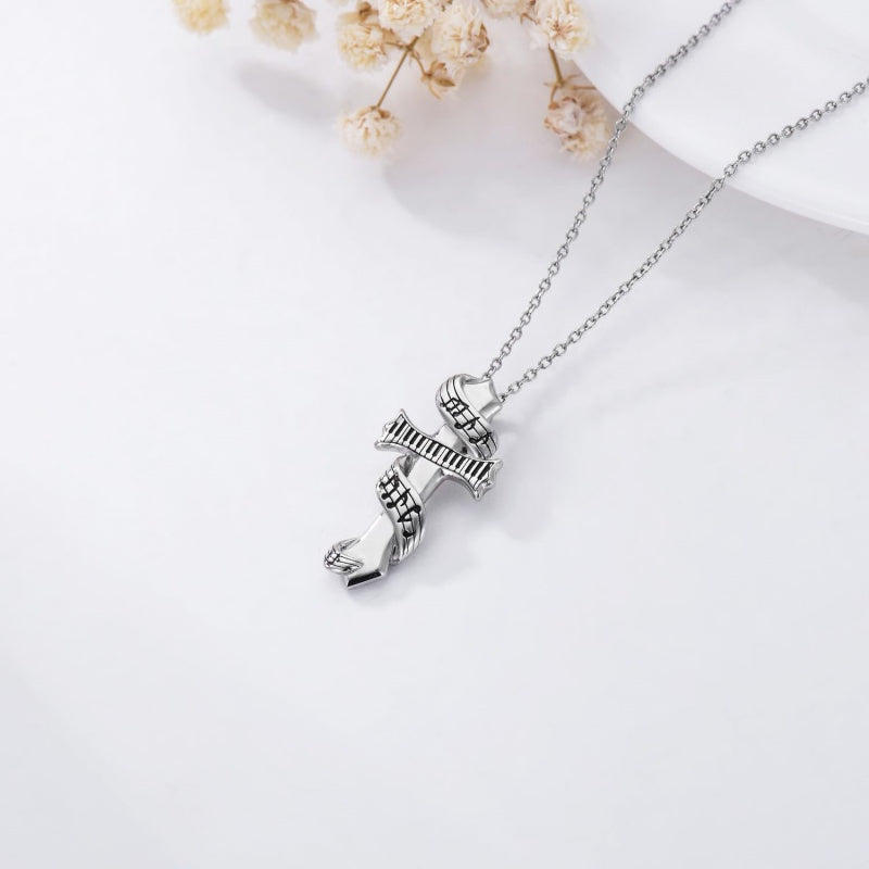 Sterling Silver Cross Pendant Necklace Christian Religious Jewelry Gifts for Anniversary