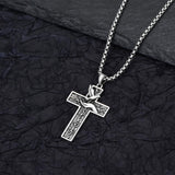Sterling Silver Cross Pendant Necklace Christian Religious Jewelry Gifts for Anniversary
