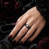 Sterling Silver 10K 14K 18K Gold Custom Engraved Moissanite Engagement Wedding Ring