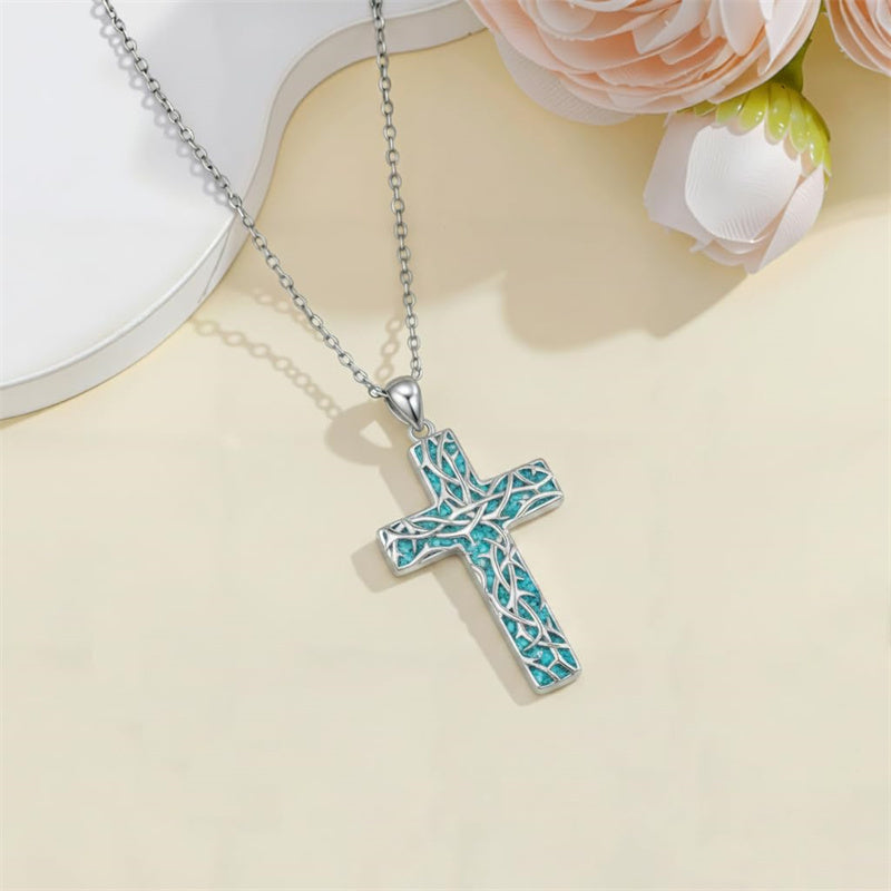 Sterling Silver Cross Pendant Necklace for Women Southwestern Cross Jewelry Gifts