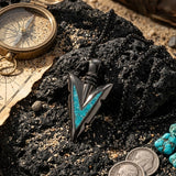 Malachite Turquoise Arrow Pendant Necklace for Men