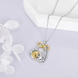 Sterling Silver Bunny Girl Pendant Necklace With Engraved Always in My Heart