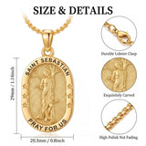 14K Gold  Plated Patron Saint Pendant Necklace Catholic Saints Religious Protective Jewelry Gift