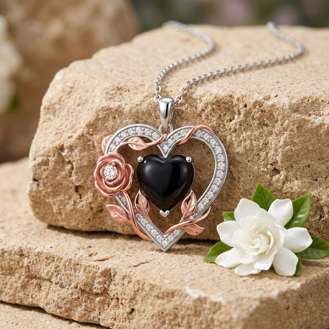 Sterling Silver Teardrop Gemstone Rose Butterfly Infinity Heart Necklace for Women