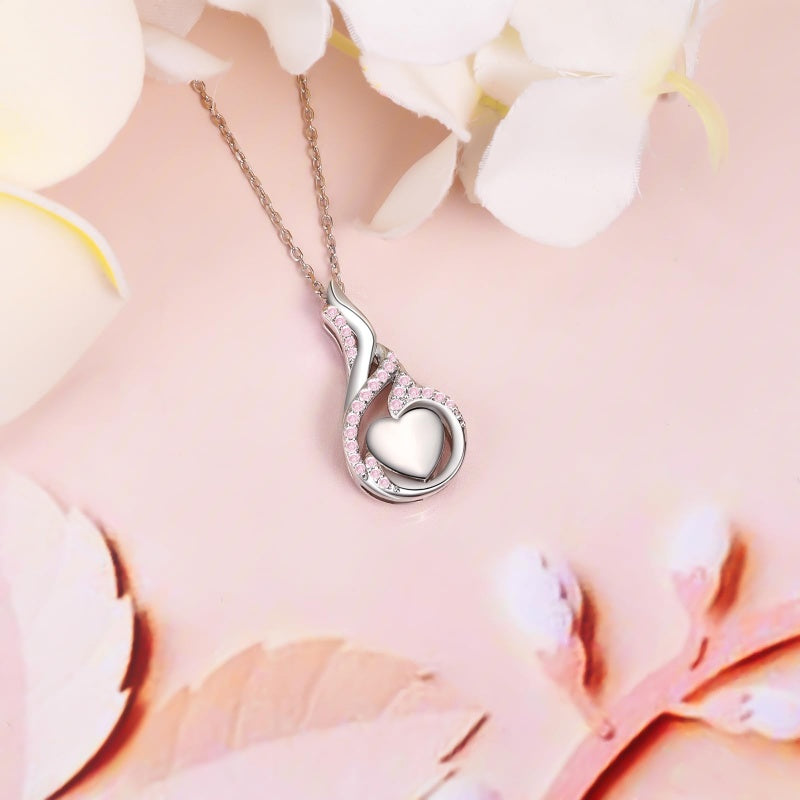 Sterling Silver Heart Shape Tear Dangle Urn Necklace for Ashes