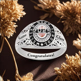 Sterling Silver Personalized Birthstone Engraved Class Ring High School Ring