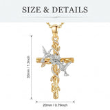 14K Gold Plated Cross Pendant Necklace Faith Jewelry Gift for Women
