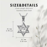 Sterling Silver Star of David Chai Cross Evil Eye Lion of Judah Menorah Tree of Life Protection Pendant Necklace