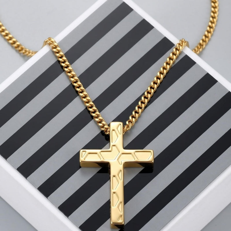 14K Gold Plated Soccer Football Basketball Baseball Cross  with Bible Verses Religious Pendant Necklace for Men