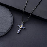 Sterling Silver Cross Religious Necklace for Men