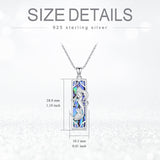 Sterling Silver Abalone Shell Bar Cardinal Bee Butterfly Hummingbird Dragonfly Phoenix Pendant Necklace for Women