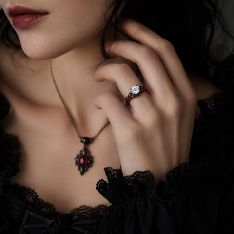 Sterling Silver 10K 14K 18K Gold Custom Engraved Moissanite Engagement Wedding Ring Halloween Gift