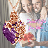 Sterling Silver Heart Crystal Rose Urn Necklaces for Ashes for Women