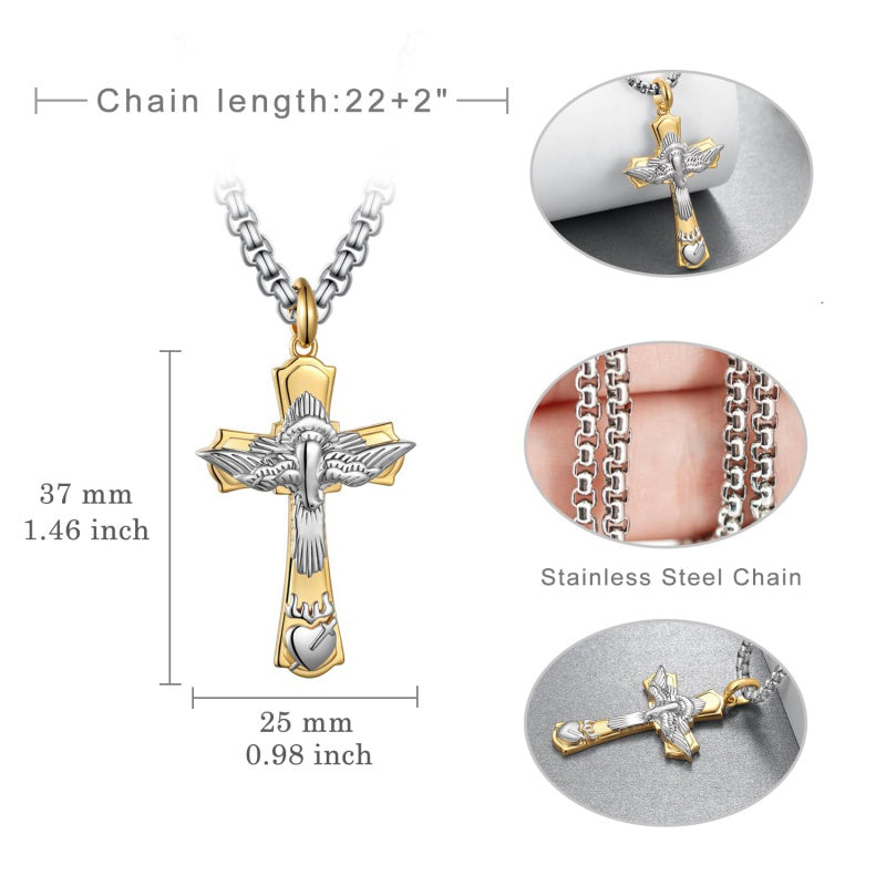 14K Gold Plated  Cross Necklace Religious Amulets Jewelry Gifts