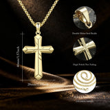 14K Gold Plated Cross Pendant Necklace for Men