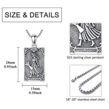Sterling Silver Tarot Card 12 Zodiac Sign Pendant Necklace