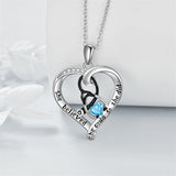 Sterling Silver Birthstone Caduceus & Stethoscope Pendant Necklace