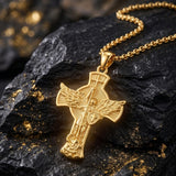 14K Gold Plated Saint Medal Christian  Pendant Necklace for Men
